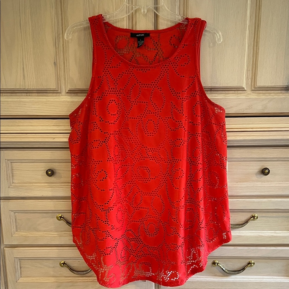 Alfani Red Lace Tank Top